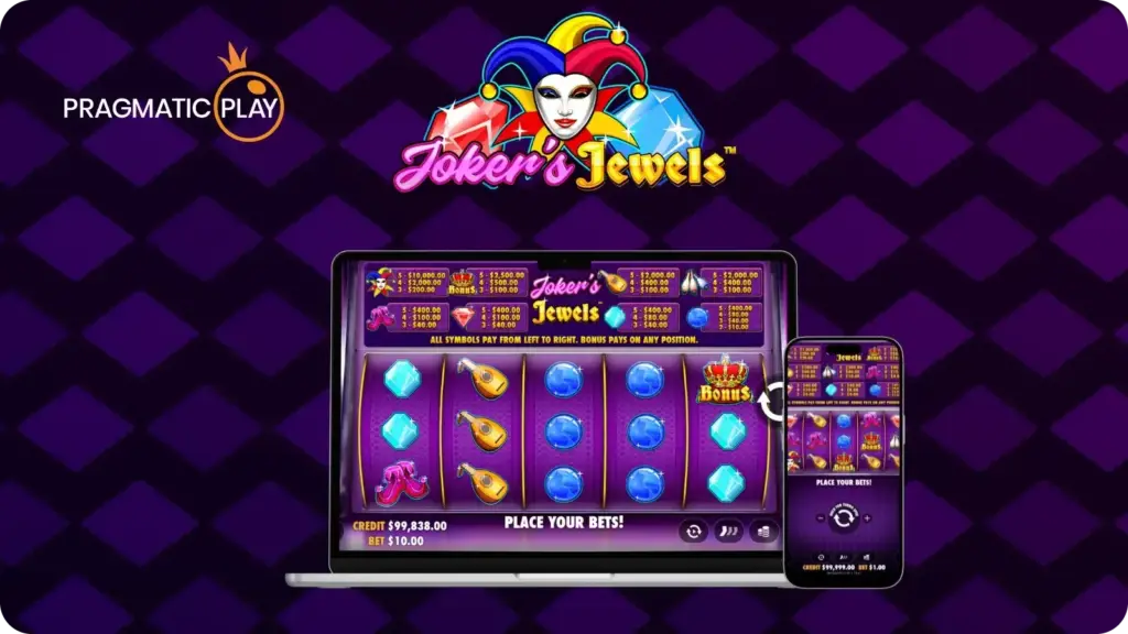 Jokers Jewels slot reels screen