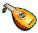 Mandolin symbol, pays up to 200x line bet